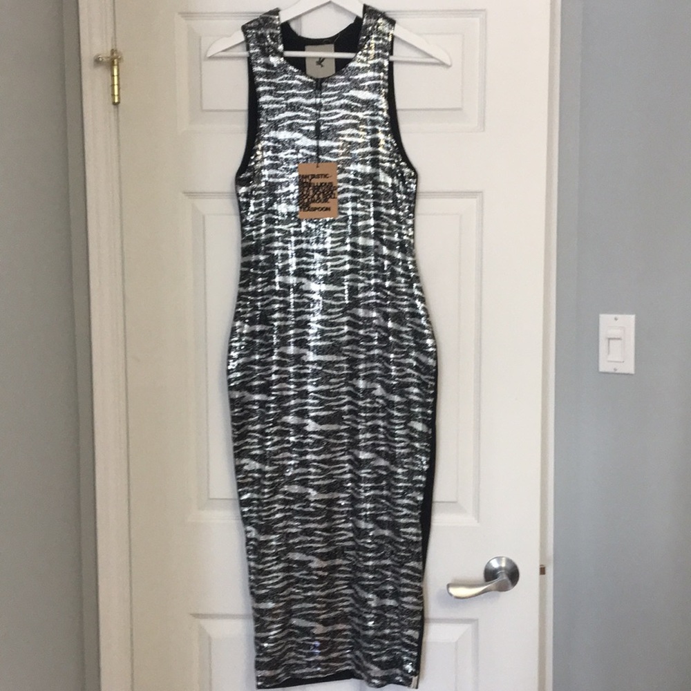 ONE TEASPOON Sequin Maxi Hooded Dress Size S
